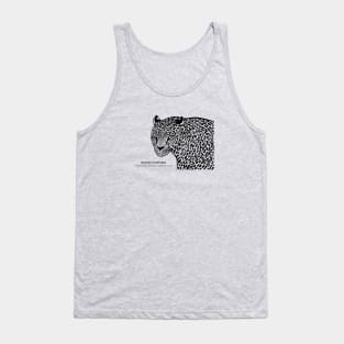 Amur Leopard with Common and Latin Names - endangered animal design Tank Top